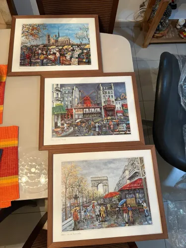 3 Quadros Paris 49 X 38 cm
