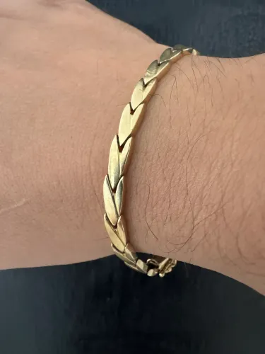 Pulseira Ouro 18k chapinha maciça 