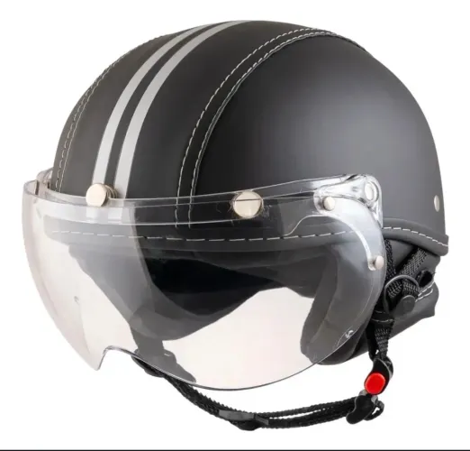 CAPACETE KRAFT ESPORT MAX REVESTIDO EM COURO