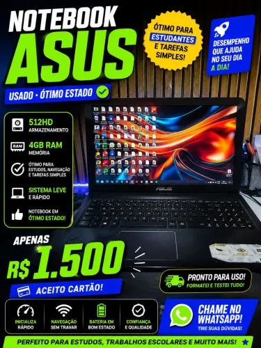 NOTEBOOK ASUS ÓTIMO PARA ESTUDO