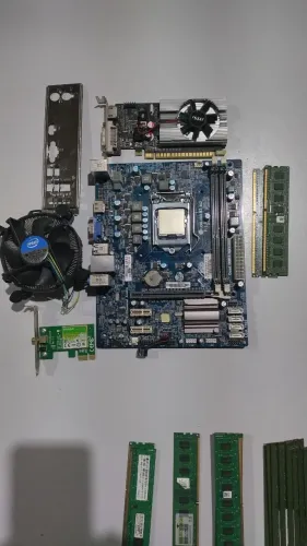 Kit informática placa mãe, processador, memória, cooler