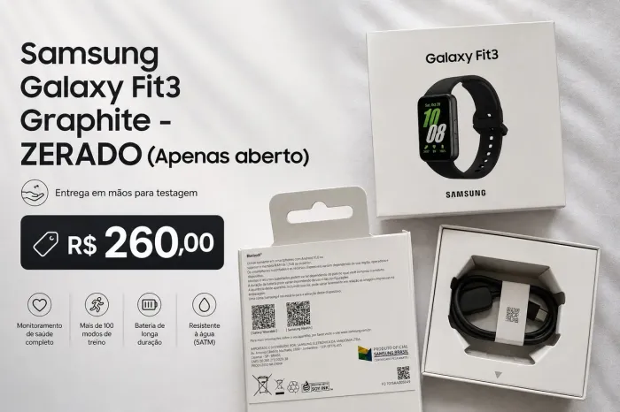 Samsung Galaxy Fit3 Graphite - ZERADO (Apenas aberto)