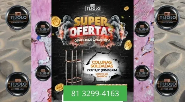 colunas 3/8 direto de fábrica pronta entrega 