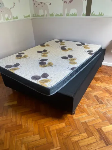 Cama Box Casal Base e Colchão Valencia 138x188x54