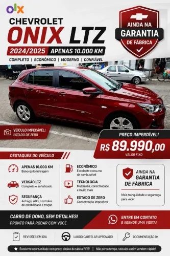 Chevrolet Onix Hatch LTZ 1.0 12V TB Flex Aut. 5P 2025