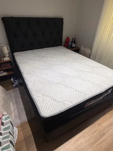 Cama Box + Cabeceira + Colchão Ortobom