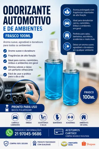 Odorizante Automotivo e de Ambientes - Frasco 100ml