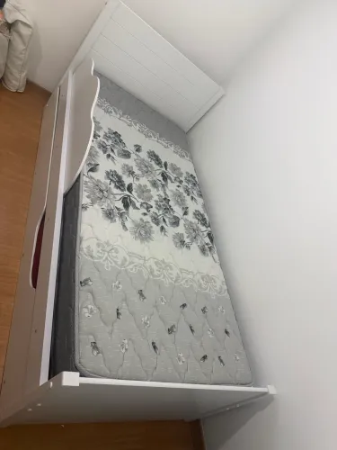 Bicama infantil solteiro 100 mdf bibox cama auxiliar com rodízio nuvem!