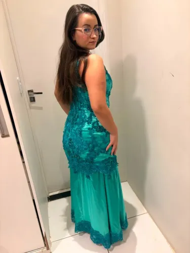 Vestido de festa bordado pedraria
