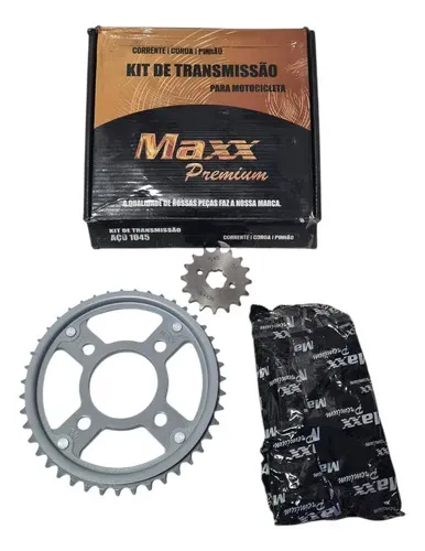 Kit Relação Cg 150 Titan S/retentor Transmissão Fan 150 Maxx Cinza