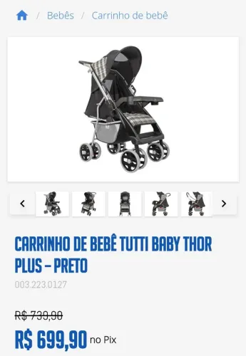 Carrinho de Bebê Tutti Baby Thor Plus usado precisa de limpeza