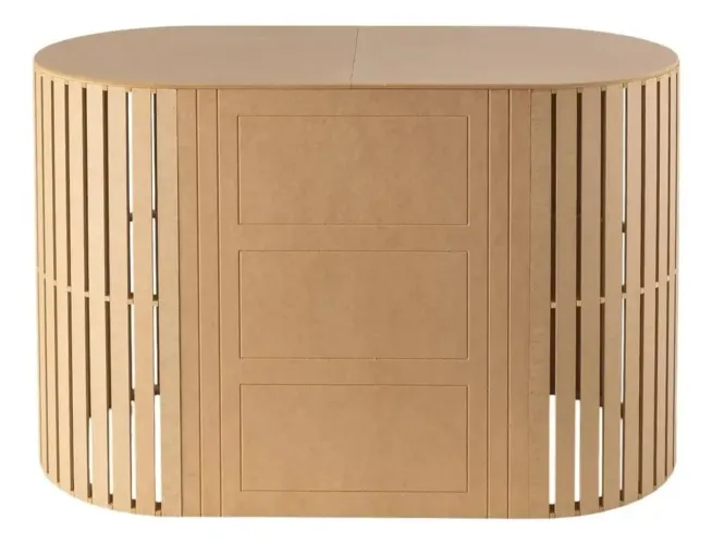 Mesa Cilindro Oval Ripada Desmontável Decoração Festa Mdf