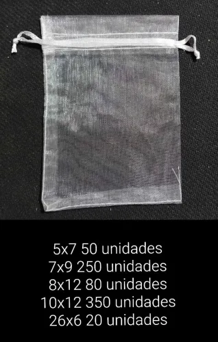Saquinhos de Organza várias cores e tamanhos com fita de cetim.