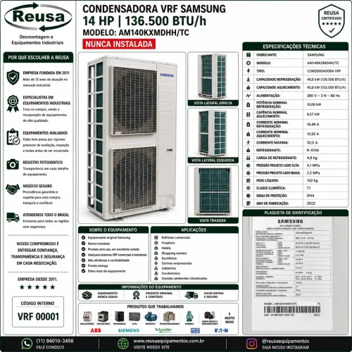 Ar Condicionado Samsung VRF 14 HP 136.500 Btus