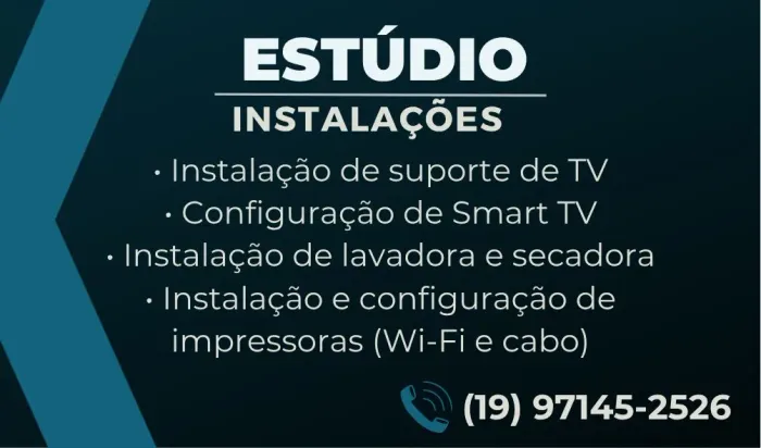 Instalação de TV, Lavadora, Secadora e Impressoras em Campinas