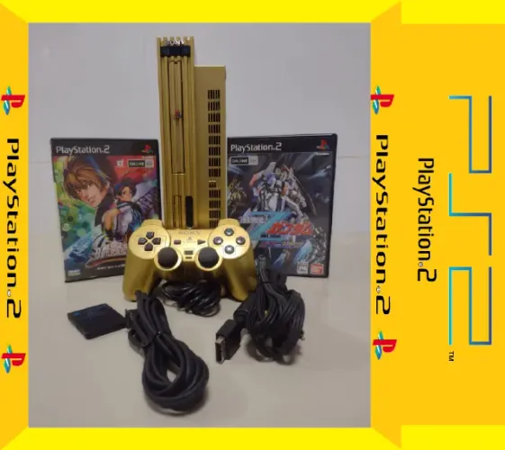 Playstation 2 Fat Dourado, Com 02 Jogos E Memorycard