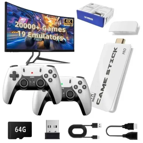 Vídeo Game Stick M8Plus + 2 Controles Sem Fio +20mil Jogos