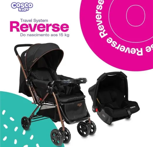 Carrinho de bebê mais bebê conforto acopla