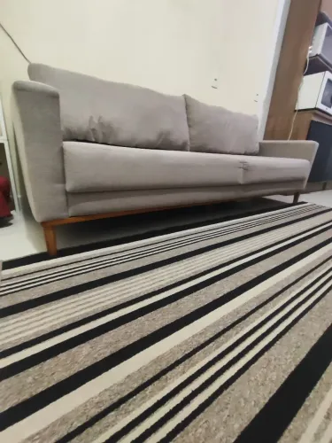 Sofá 4 lugares living marrom 220L,86A,78P