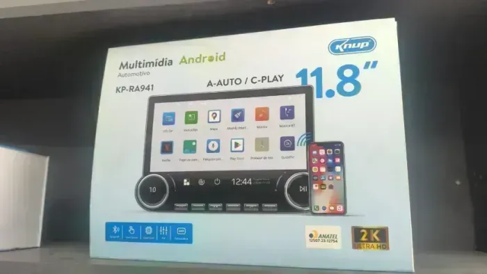 Multimidia 11.8 polegadas Android 64/4gb cArplay sem fio, nova e lacrada ,,