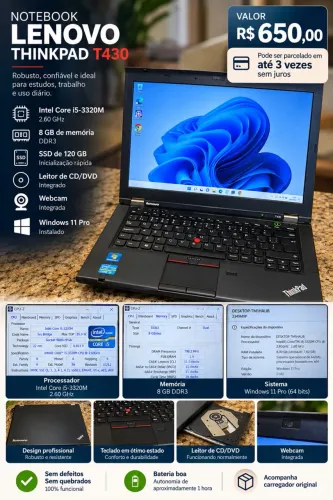 Notebook - Core i5 - SSD