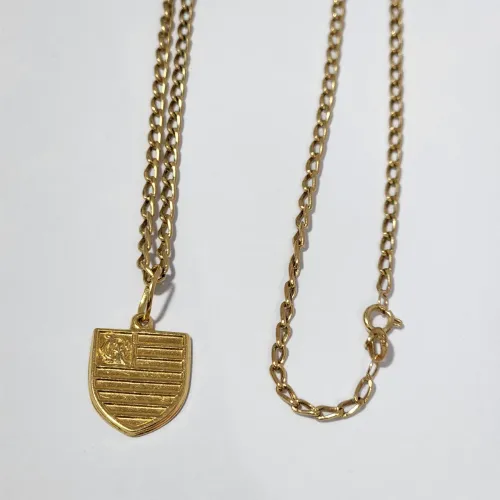 Pingente flamengo e corrente ouro 18k 