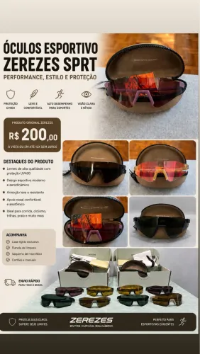? ÓCULOS ESPORTIVO ZEREZES SPRT - R$ 200,00