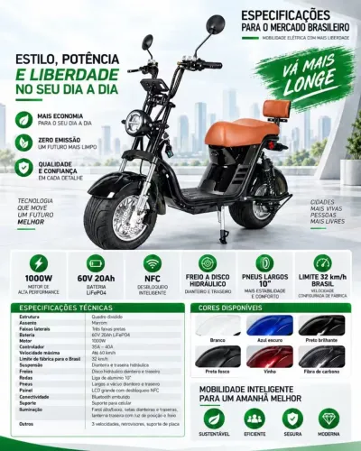 MOTO ELÉTRICA ? R$ 6.500,00 ? NOVA!