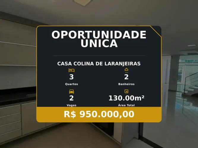 Linda casa em Colina de Laranjeiras, ideal para sua família!