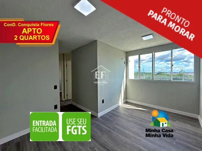 Condomínio Conquista Flores - Apartamento 2 Quartos Reformado 41m² com Lazer Completo LAGO