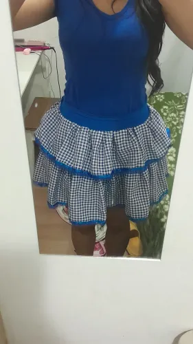 Saia de festa junina azul