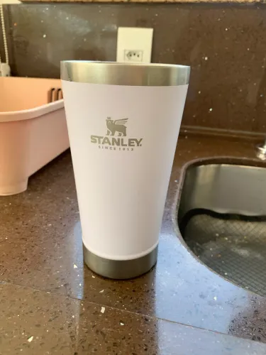 Copo Térmico Stanley Original Lilás / prata 473ml