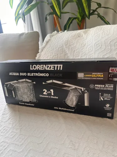Chuveiro Eletrônico Lorenzetti Acqua Dua Ultra Preto/Cromado Parede 7800W 220V