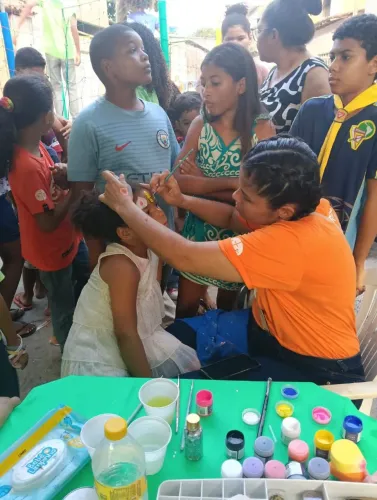 Pintura facial em festas e evemtos