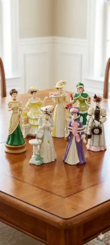 Kit Bonecas/Troféu de Porcelana da Avon Mrs Albee para Colecionador  7 unidades