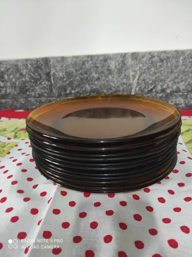 Conjunto de pratos rasos Duralex âmbar