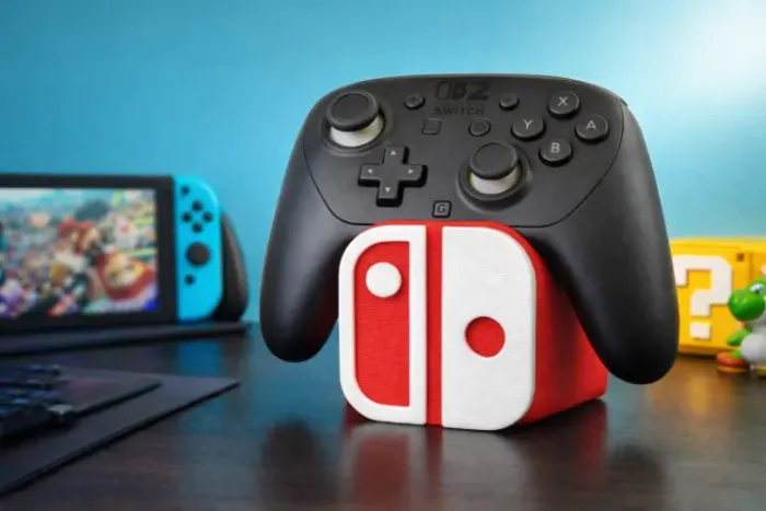 Suporte Controle Nintendo Switch Pro Controller 1 E 2 Vermelho e Branco