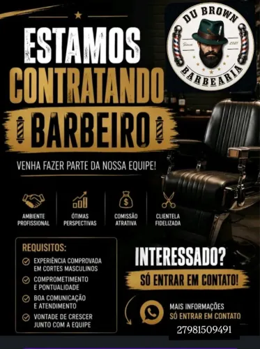 Vaga para barbeiro com experiência 