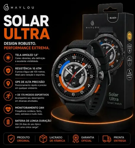 Haylou Solar Ultra Original Com Mais de 170 Modos Esportivos
