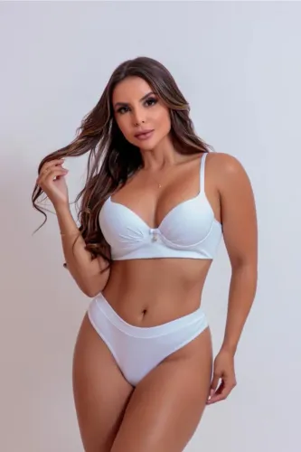 DONNA DOLCE - CONJUNTO PLUS SIZE CANELADO COM BASE ALONGADA E CALCINHA FIO DUPLO