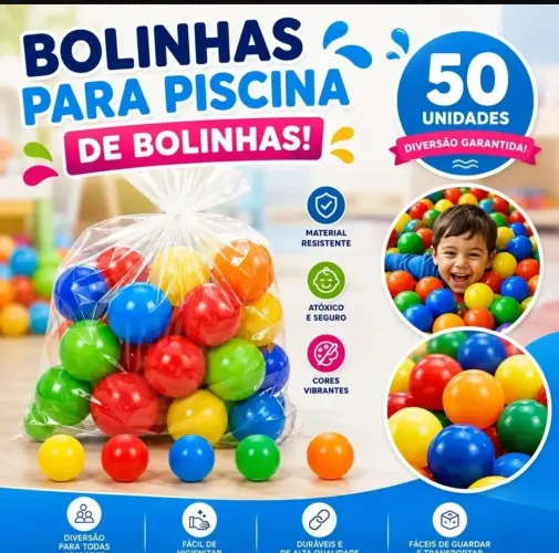 kit Bolinhas Plásticas Com 50 Unidades 