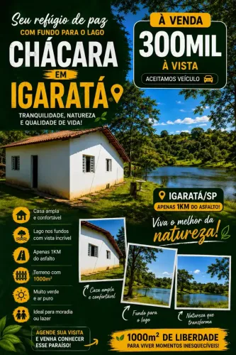 1m Casa para venda tem 1000 metros quadrados com 2 quartos em Águas de Igaratá - Igaratá -