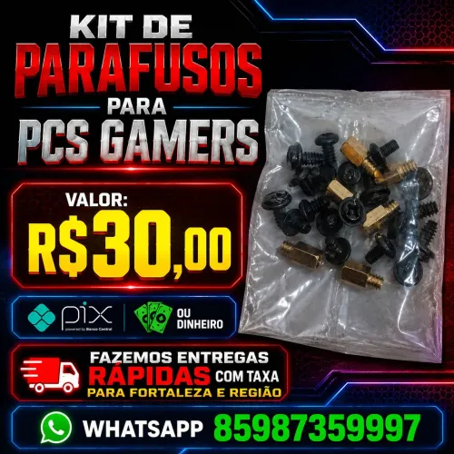 KIT DE PARAFUSOS PARA PCS GAMERS POR APENAS 30,00 FAZEMOS ENTREGAS RÁPIDAS