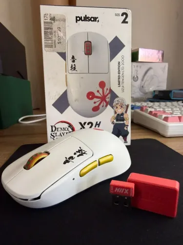 Mouse Gamer Pulsar X2H Demon Slayer White Edition Open Box semi novo sem cabo USB/C