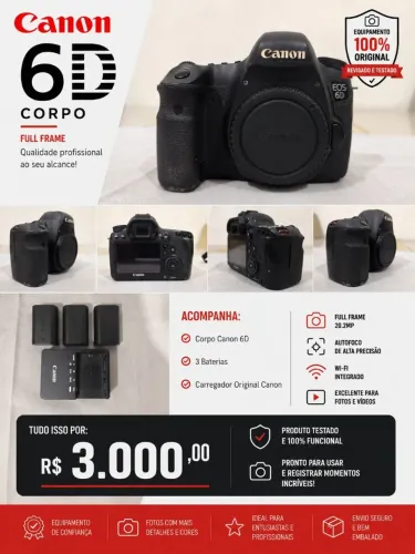 Câmera fotográfica canon EOS 6D