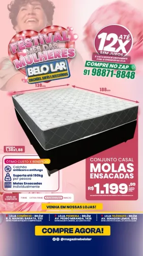 Cama Casal completa de Molas Ensacadas 