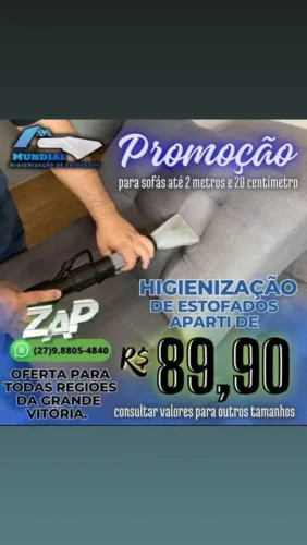 LIMPEZA E HIGIENIZACAO DE SOFÁ/COLCHÃO A Partir de 90 reais