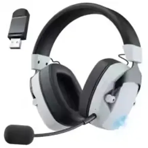 fone headset branco sem fio com microfone bateria dura bastante!!!