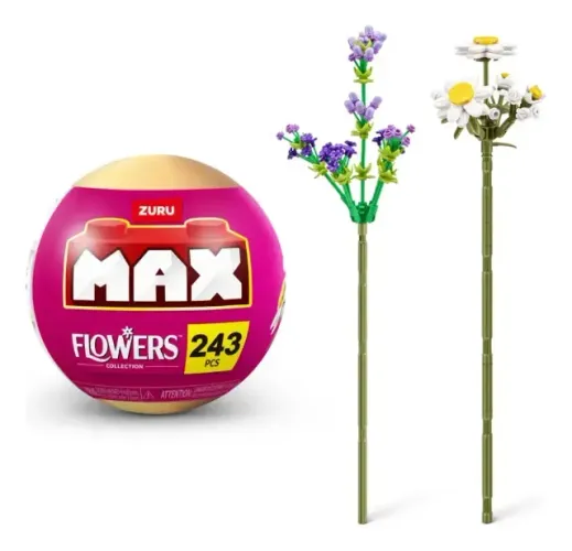 Cápsula surpresa de blocos de montar Zuru Max Premium Flowers Collection 243 peças