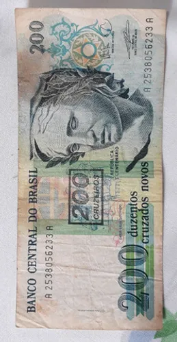 Cédula antiga de 200 cruzados novos (Ler a descrição abaixo )